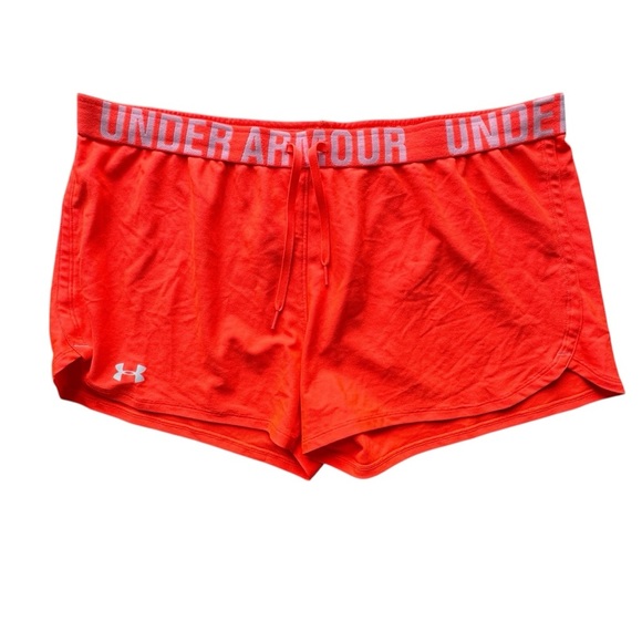 Under Armour Women's Active Shorts XL Orange Loose HeatGear Drawstring - Picture 1 of 8